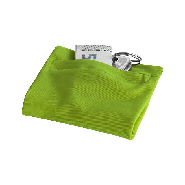 Squat wristband with zippered pocket - lime