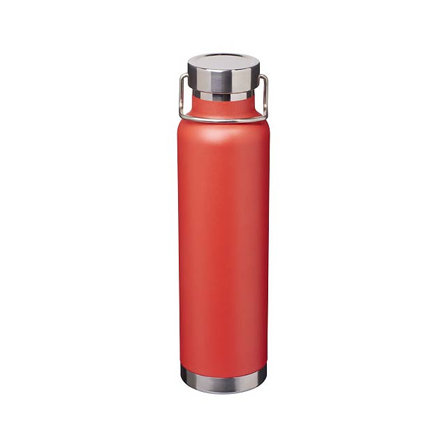 Thor 650 ml Kupfer-Vakuum Isolier-Sportflasche - Transparente Rot