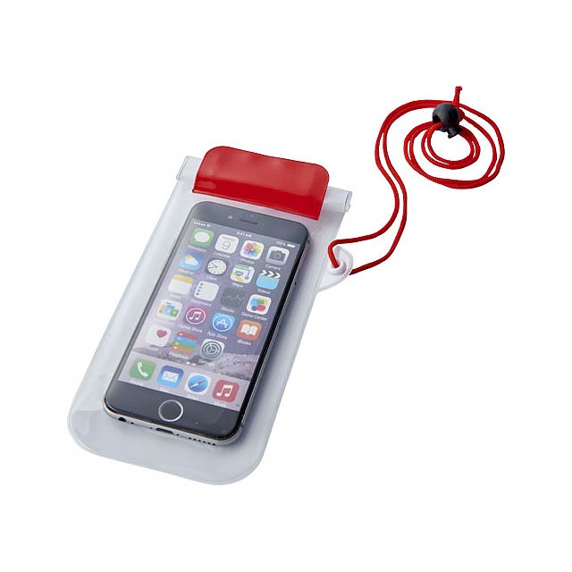 Vodotěsné pouzdro na chytrý telefon Mambo - transparentní červená