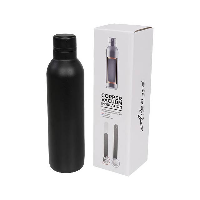 Thor 510 ml copper vacuum insulated sport bottle - black