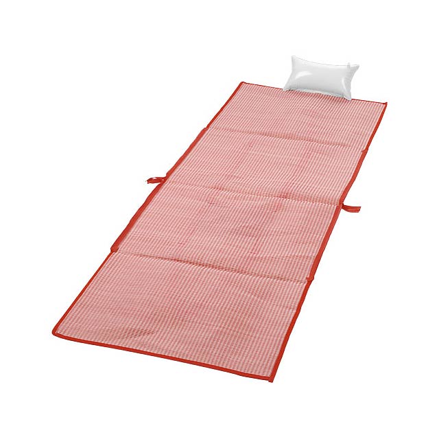 Bonbini foldable beach tote and mat - transparent red
