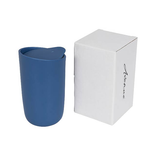 Mysa 410 ml double-walled ceramic tumbler - blue
