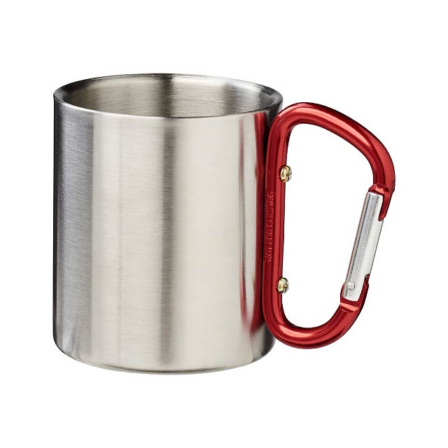 Alps 200 ml insulated mug with carabiner - transparent red