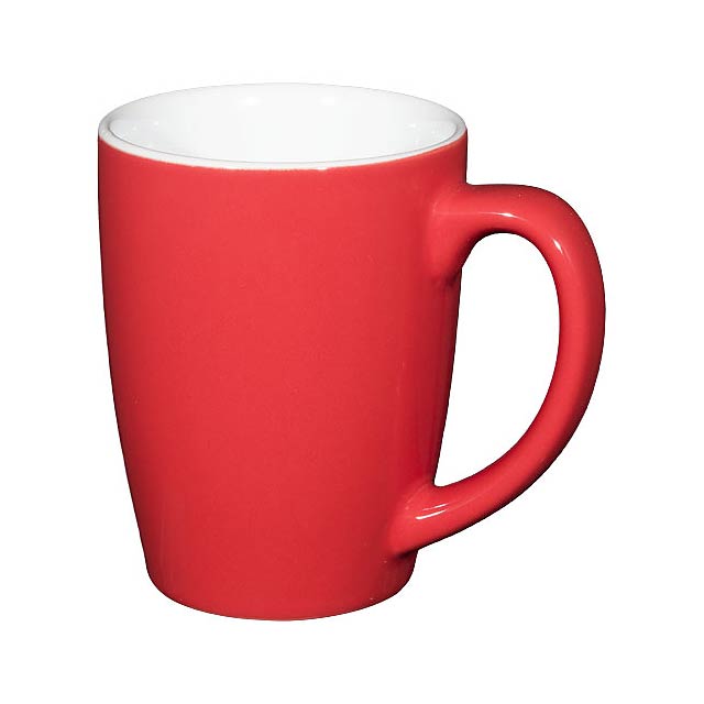 Mendi 350 ml ceramic mug - transparent red
