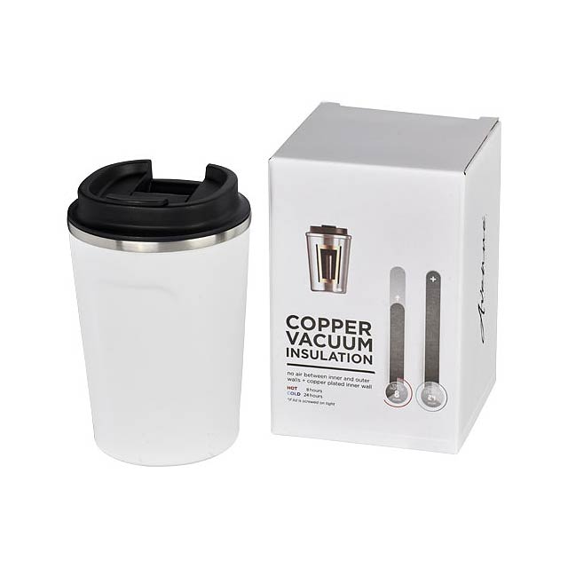 Thor 360 ml auslaufsicherer Kuper-Vakuum Isolierbecher - Weiß 
