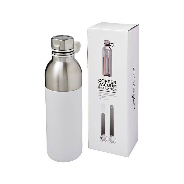 Koln 590 ml copper vacuum insulated sport bottle - white