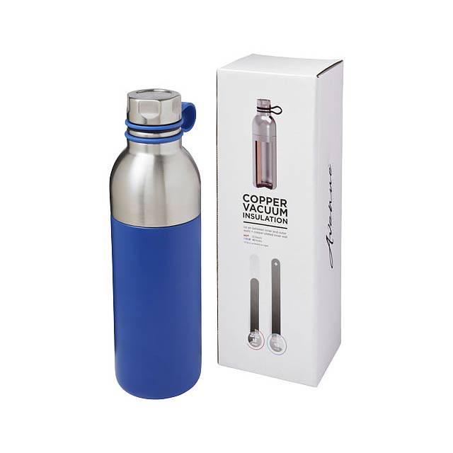 Koln 590 ml copper vacuum insulated sport bottle - blue