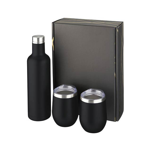 Pinto und Corzo Kupfer-Vakuum isoliertes Geschenkset - schwarz