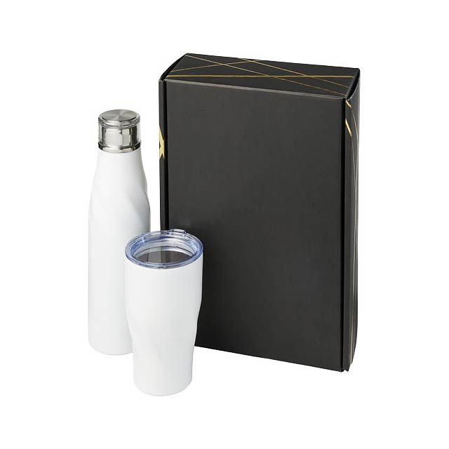 Hugo copper vacuum insulated gift set - white