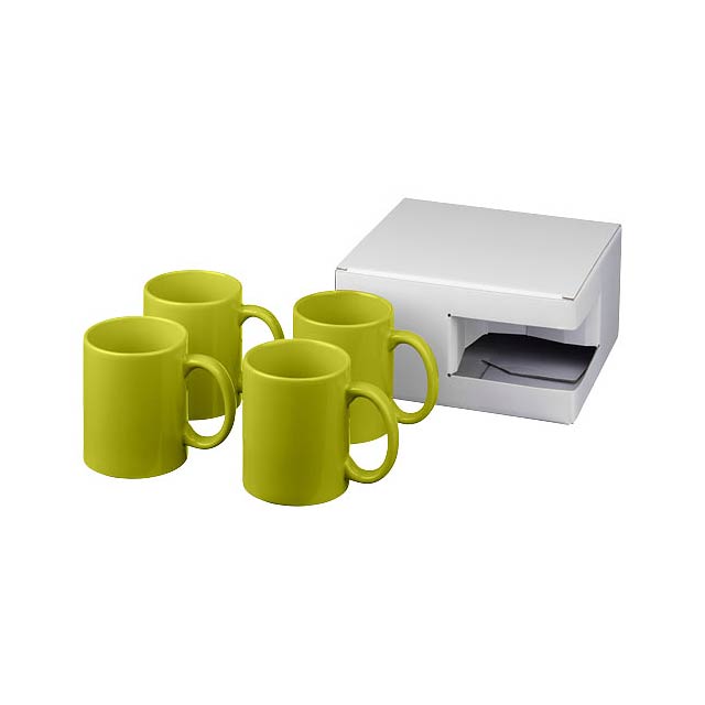 Ceramic mug 4-pieces gift set - lime