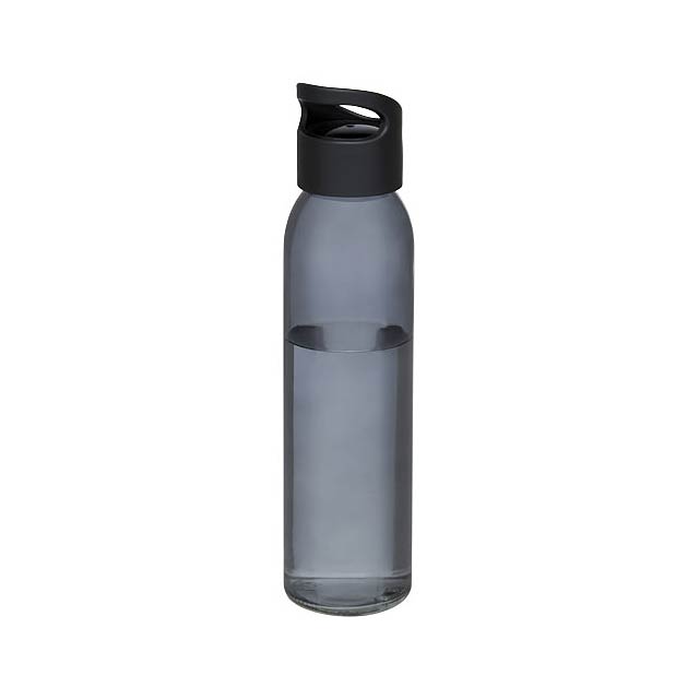 Sky 500 ml glass sport bottle - black