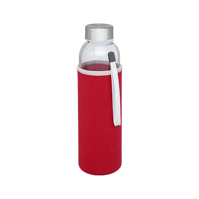 Bodhi 500 ml glass sport bottle - transparent red