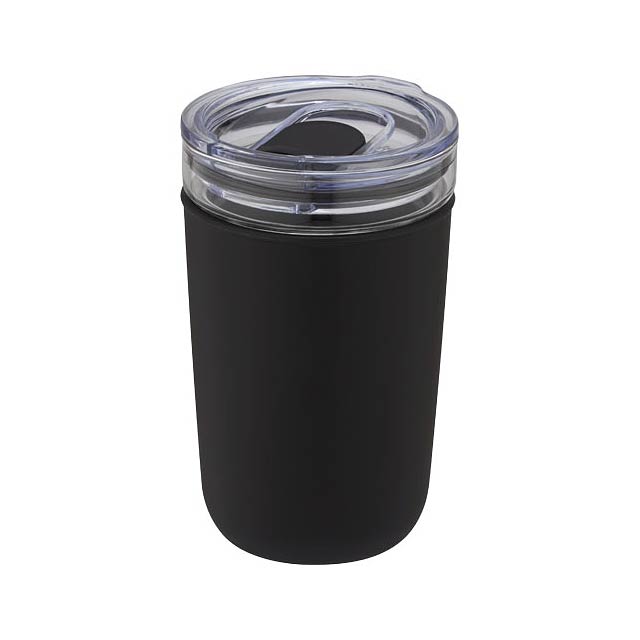 Bello 420 ml glass tumbler with recycled plastic outer wall - black