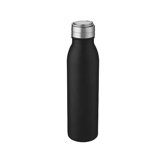 Harper 700 ml stainless steel sport bottle with metal loop - black