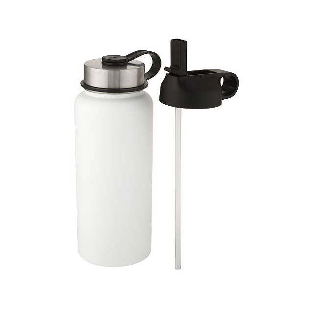 Supra 1 L copper vacuum insulated sport bottle with 2 lids - white