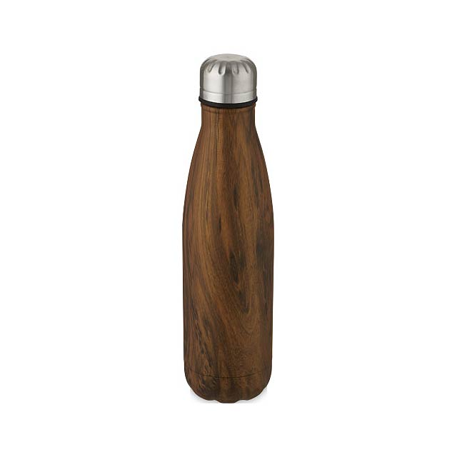 Cove 500 ml vacuum insulated stainless steel bottle with wood print - wood