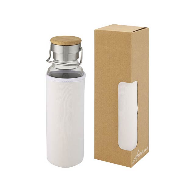 Thor 660 ml Glasflasche mit Neoprenhülle - Weiß 