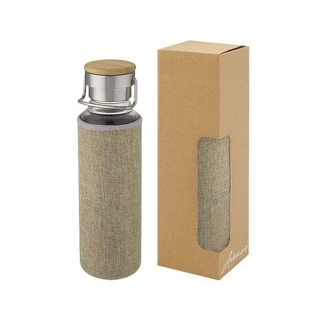 Thor 660 ml Glasflasche mit Neoprenhülle - Holz