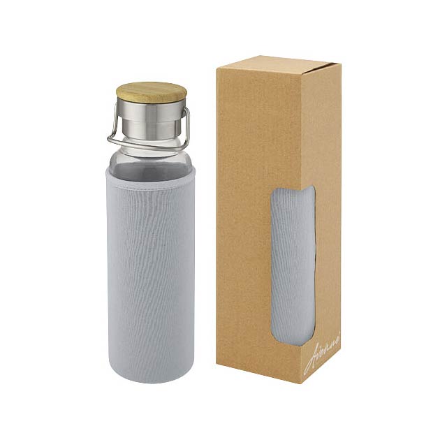 Thor 660 ml glass bottle with neoprene sleeve - grey