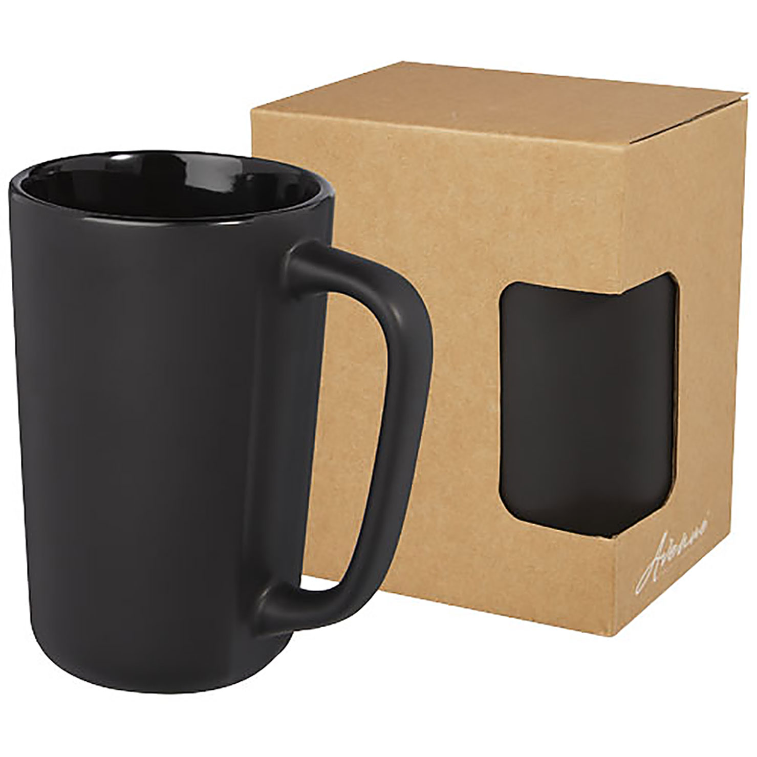 Perk 480 ml ceramic mug - black