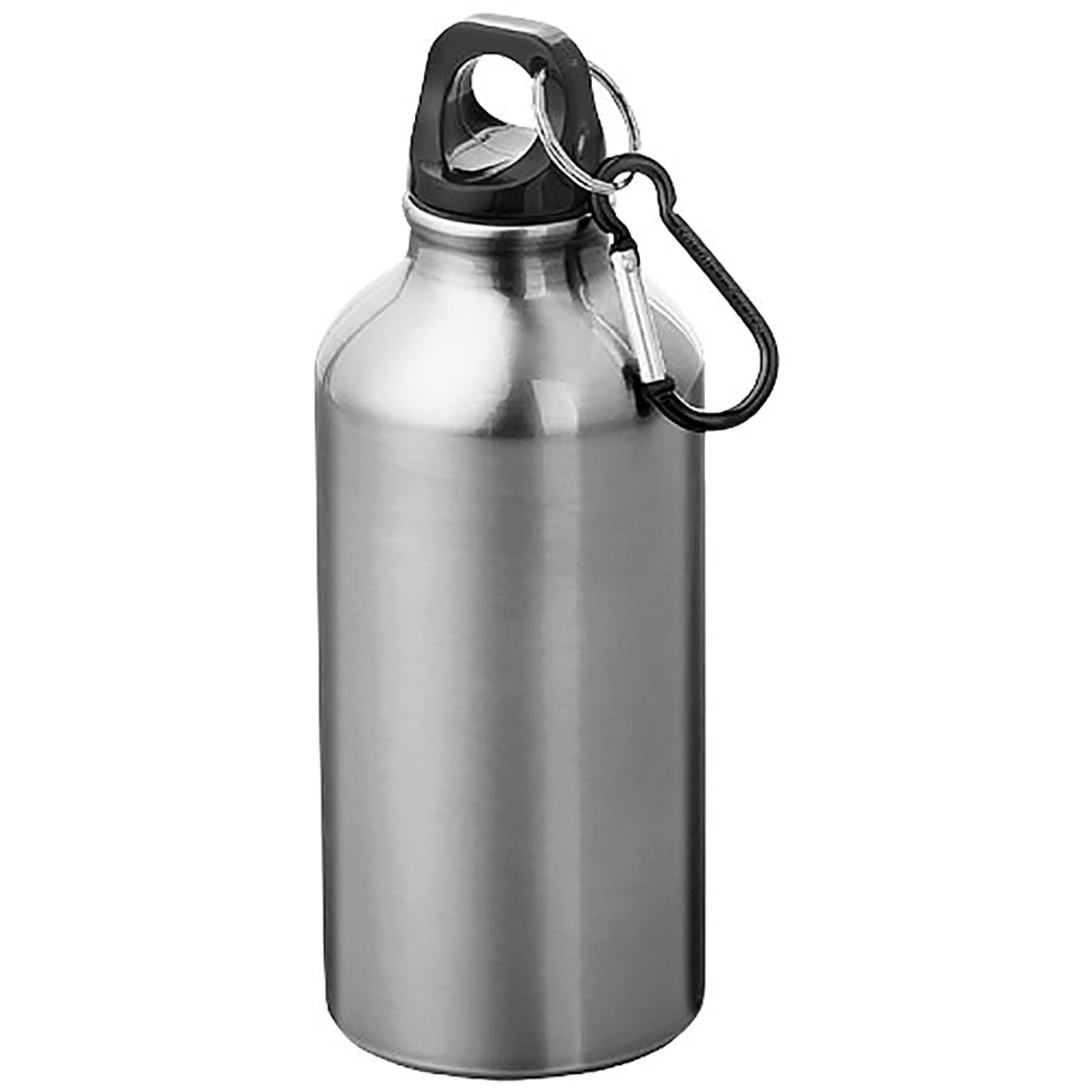 Oregon 400 ml RCS certified recycled aluminium water bottle with carabiner - silver