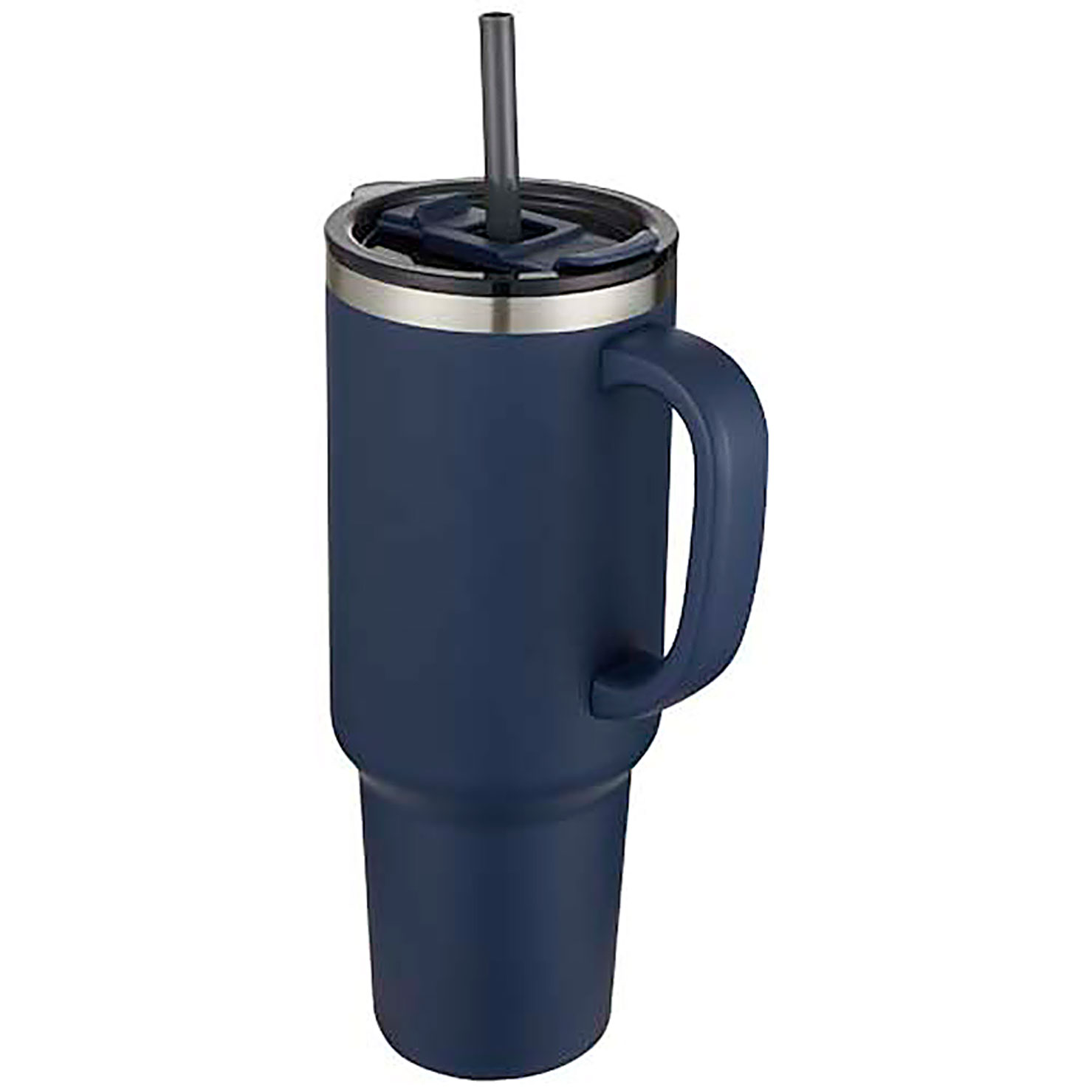 Sydney 1200 ml double wall RCS certified copper vacuum insulated tumbler with straw - blue