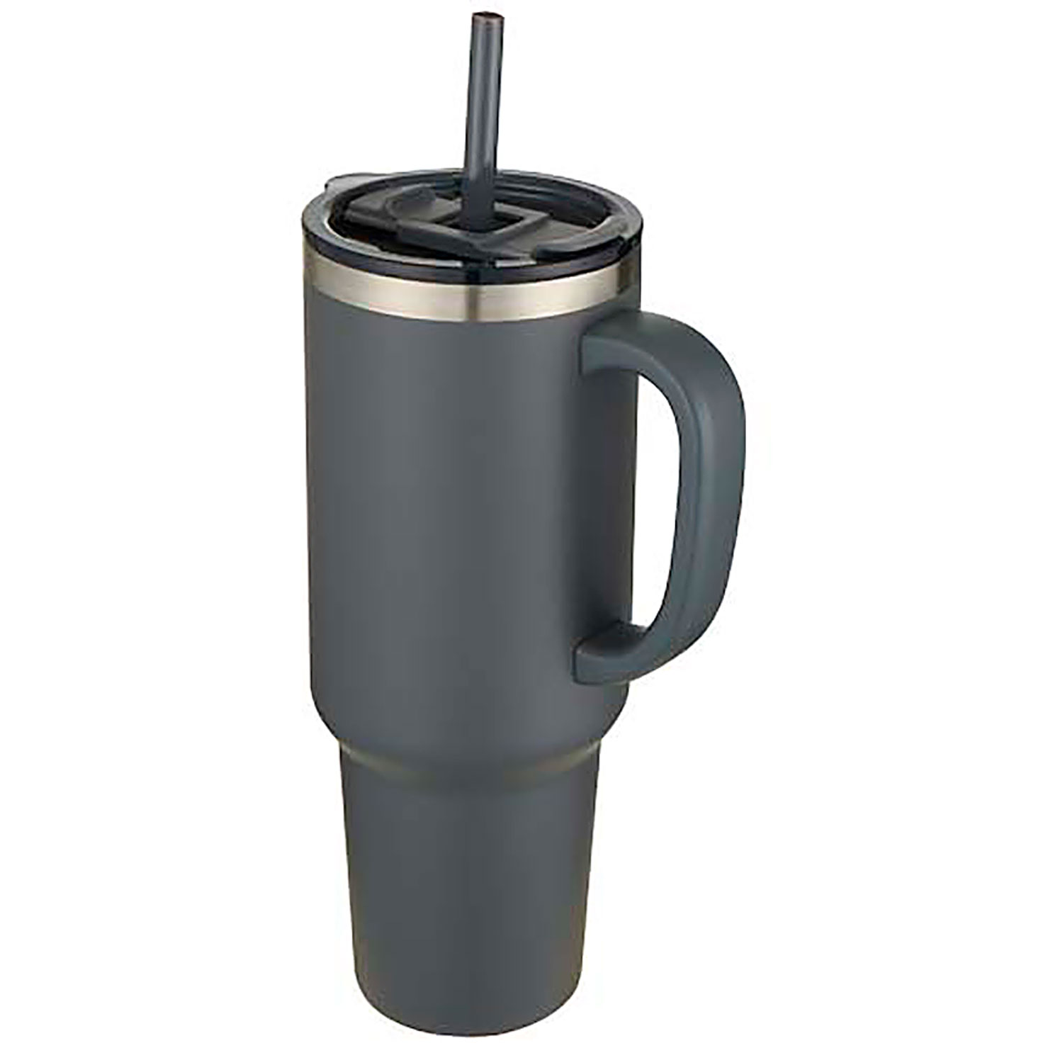 Sydney 1200 ml double wall RCS certified copper vacuum insulated tumbler with straw - grey