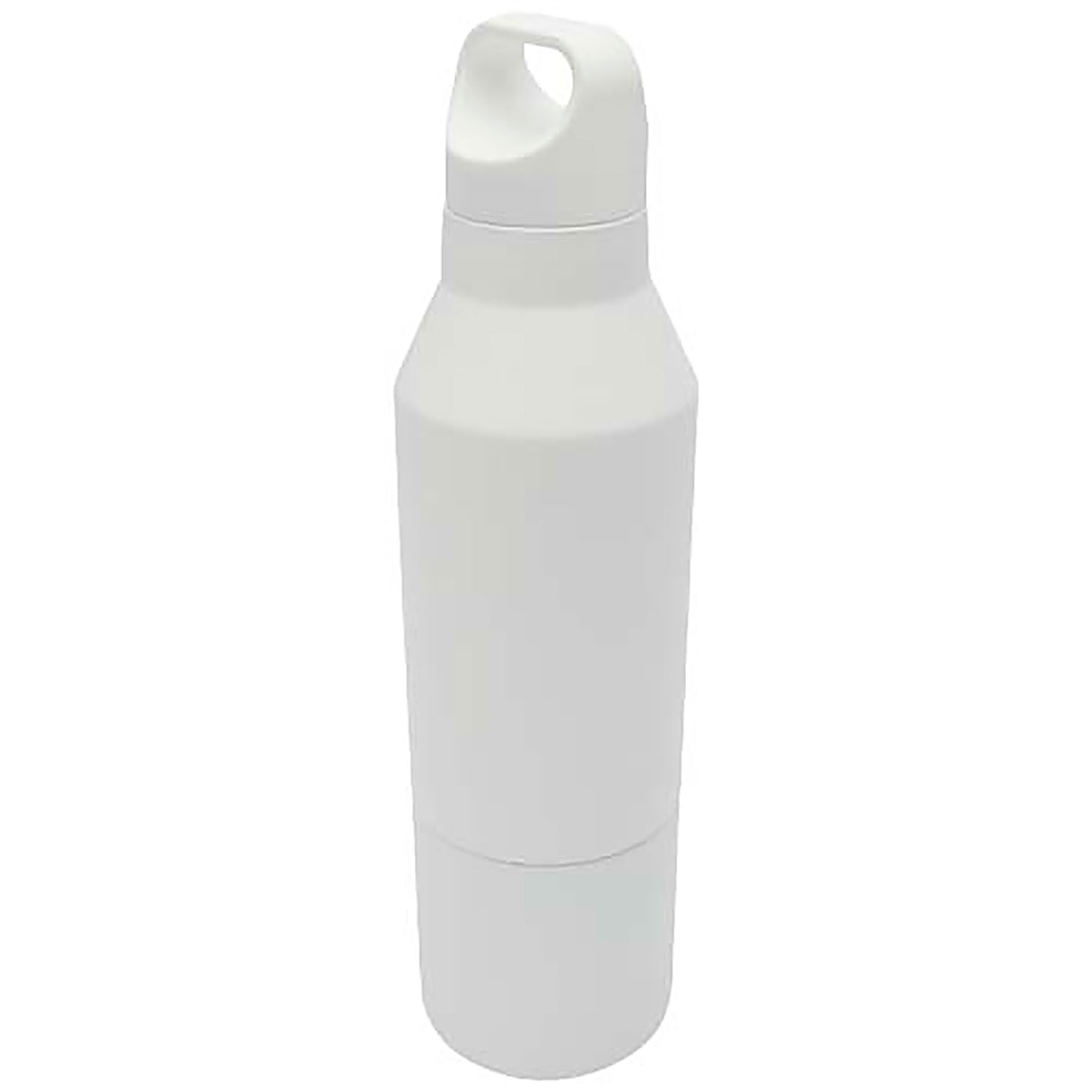 Odessy 600 ml RCS certified recycled stainless steel insulated bottle with 300 ml cup - white