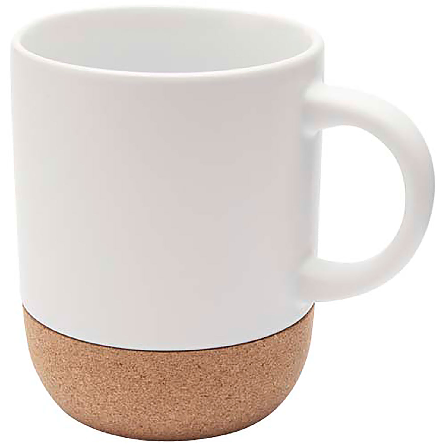 Billie 300 ml ceramic sublimation mug with cork details - white