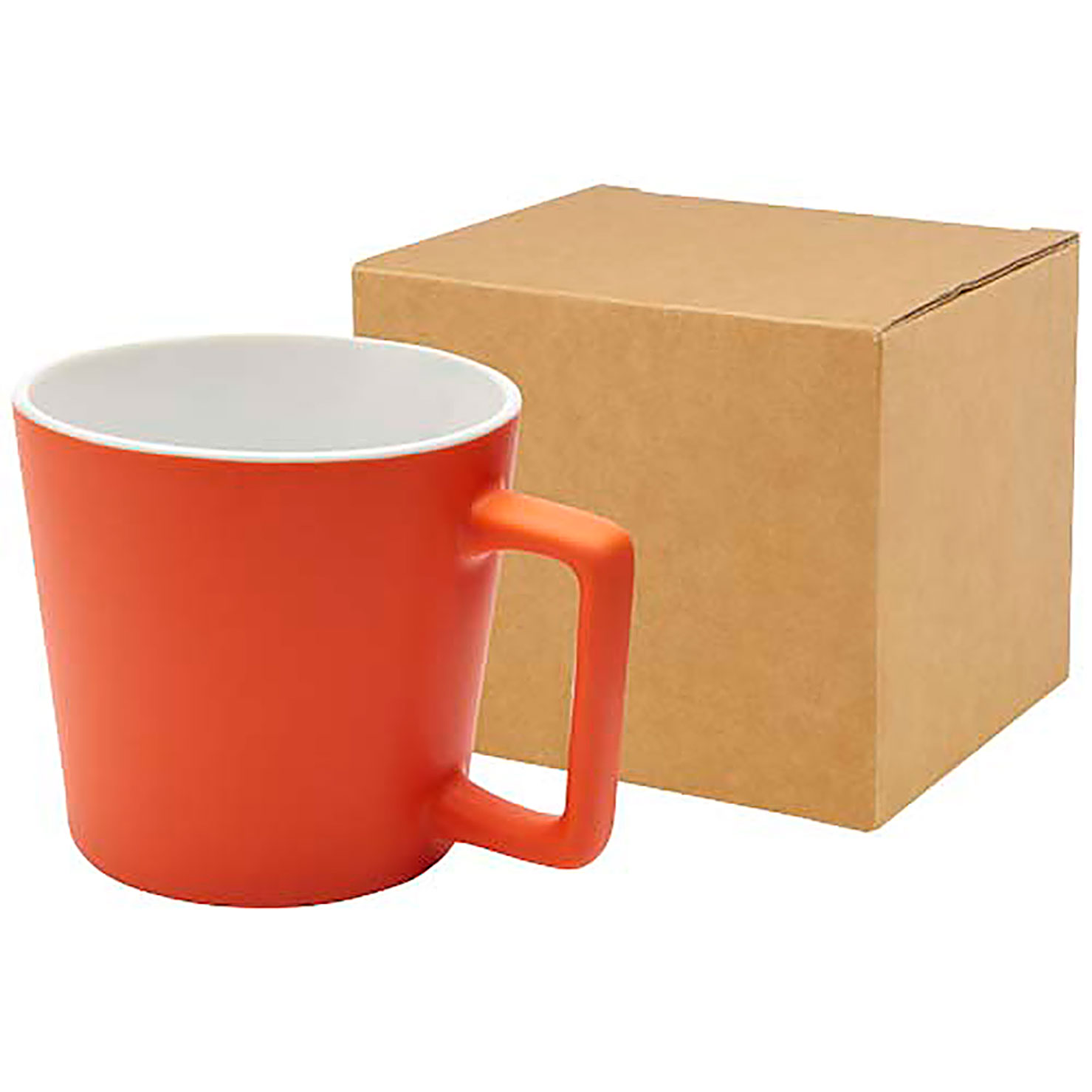 Cali 370 ml ceramic mug with matt finish - orange