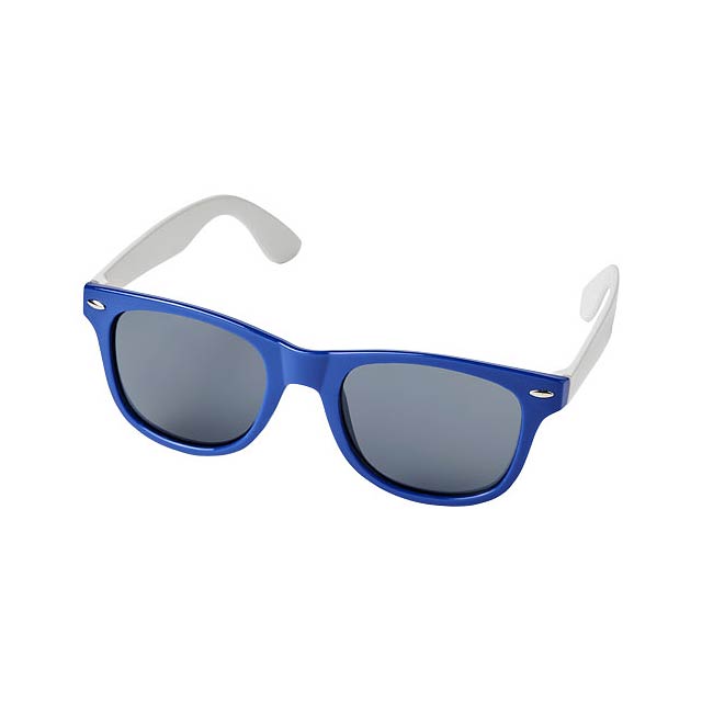 Sun Ray Sonnenbrille mit weißen Bügeln - azurblau  