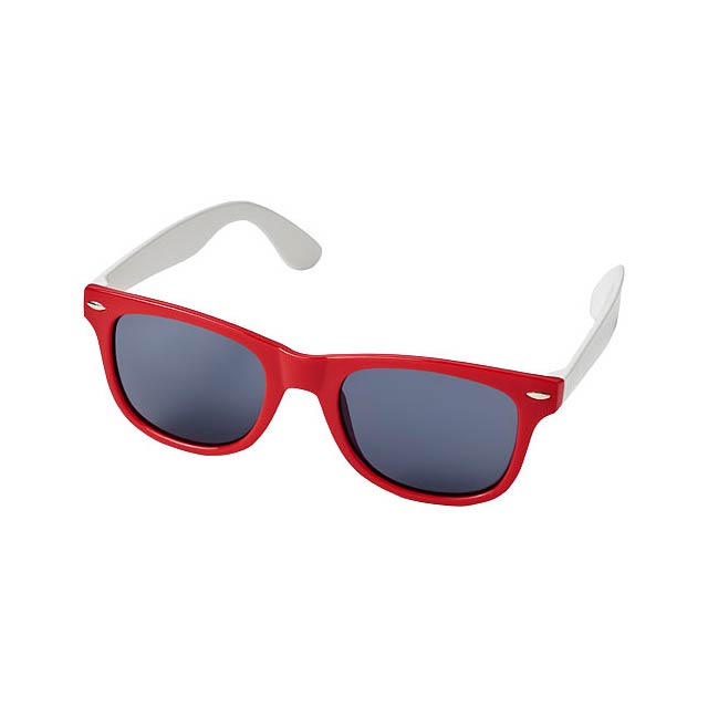 Sun Ray Sonnenbrille mit weißen Bügeln - Transparente Rot