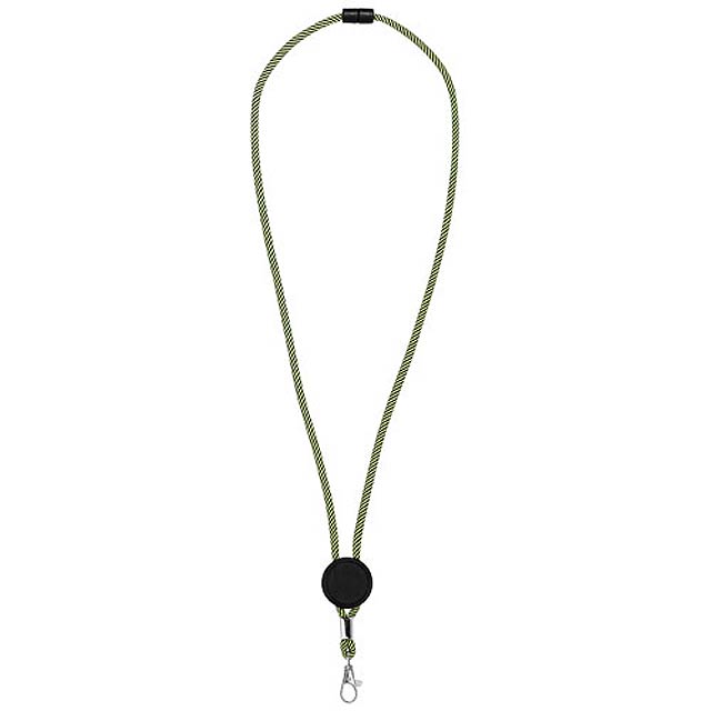 Hagen dual-tone lanyard with adjustable disc - lime