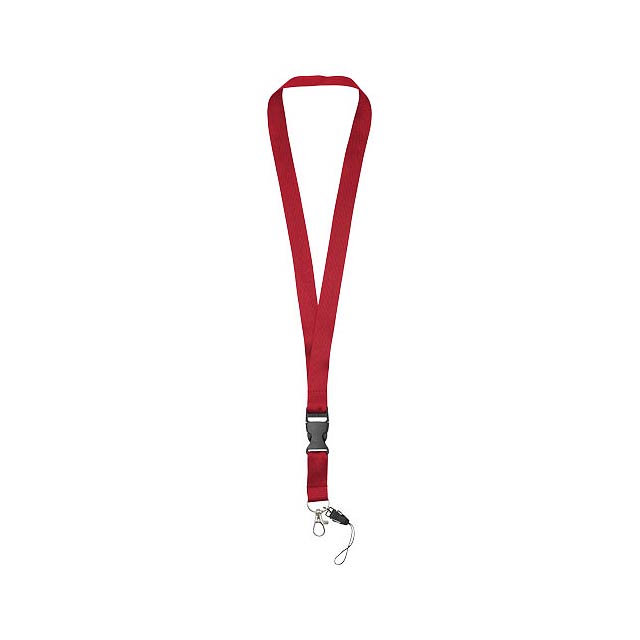 Sagan Lanyard mit abnehmbarer Schnalle und Handyband - Transparente Rot