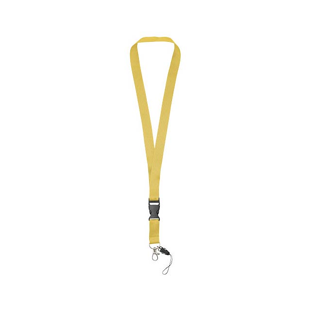 Sagan phone holder lanyard with detachable buckle - yellow