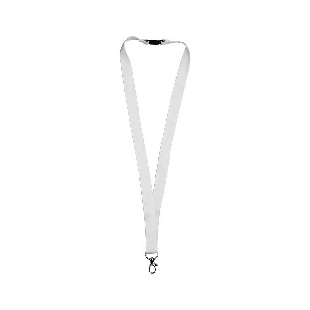 Julian bamboo lanyard with safety clip - white