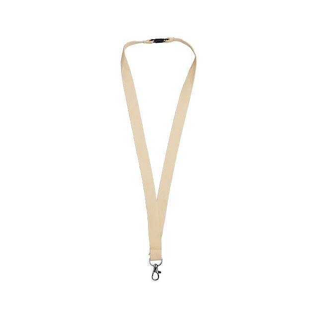 Dylan cotton lanyard with safety clip - beige