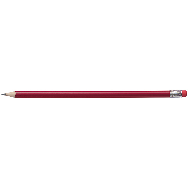 Bleistift mit Radiergummi - Rot