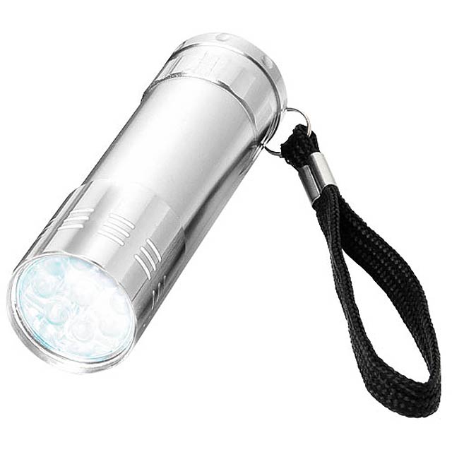 Leonis Taschenlampe mit 9 LEDs - mattes Silber