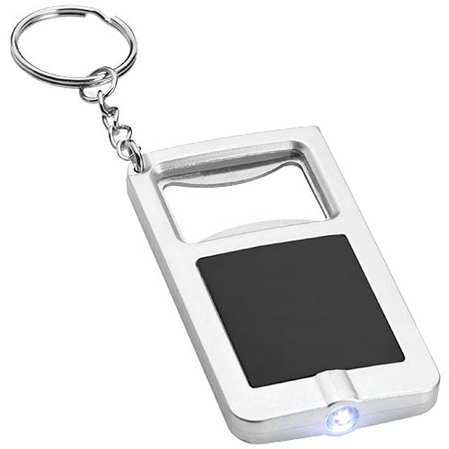 Orcus LED keychain light and bottle opener - black