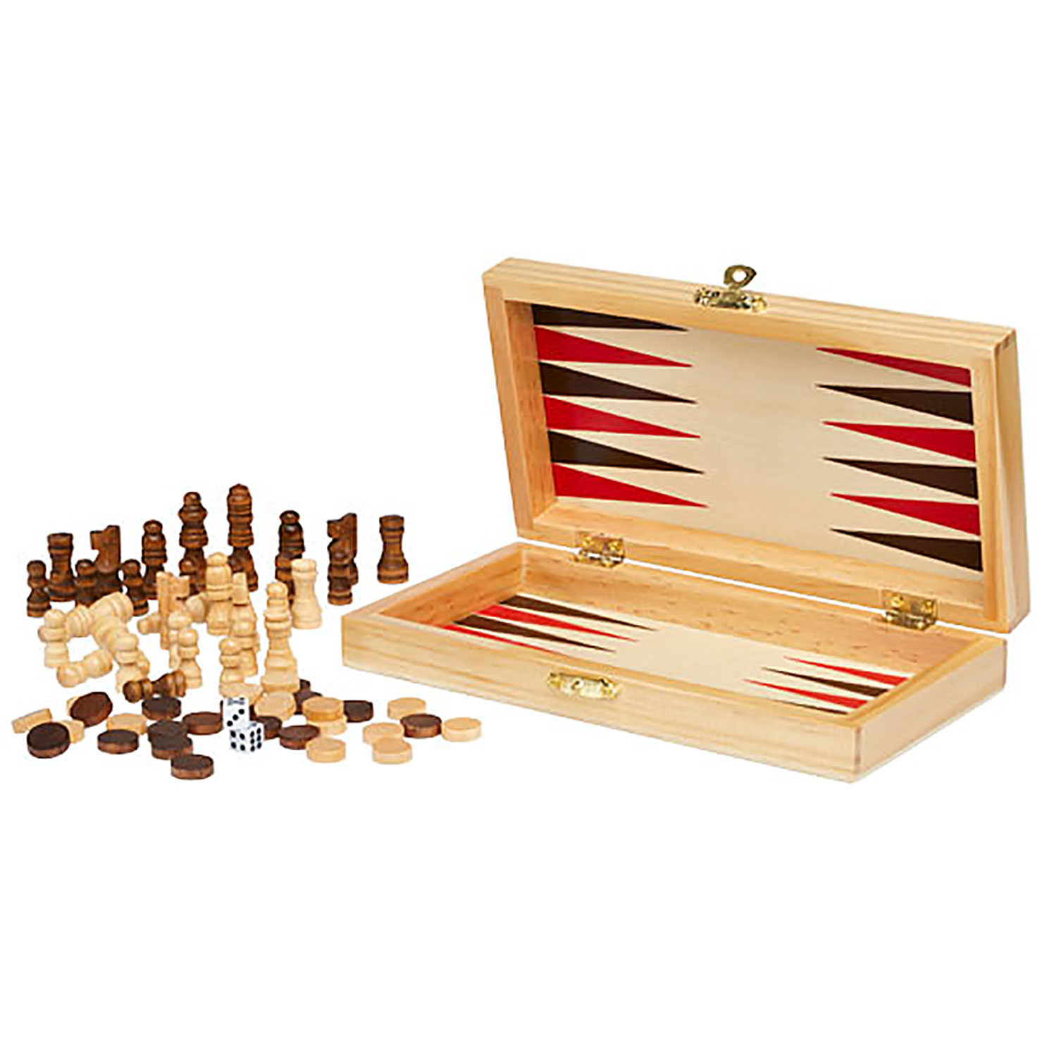 Mugo 3-in-1 wooden game set - beige