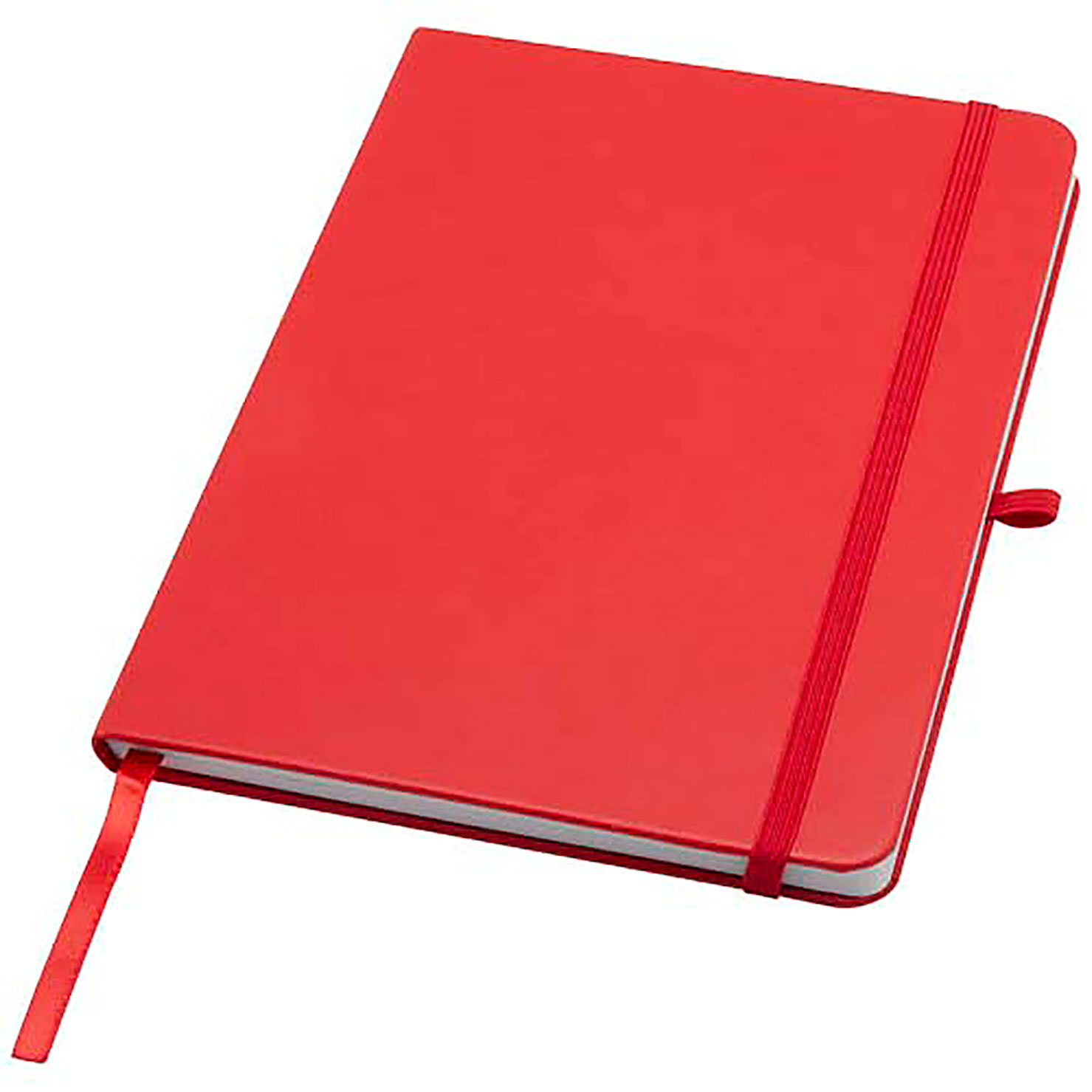 Teak A5 recycled hard cover notebook with lined pages - red