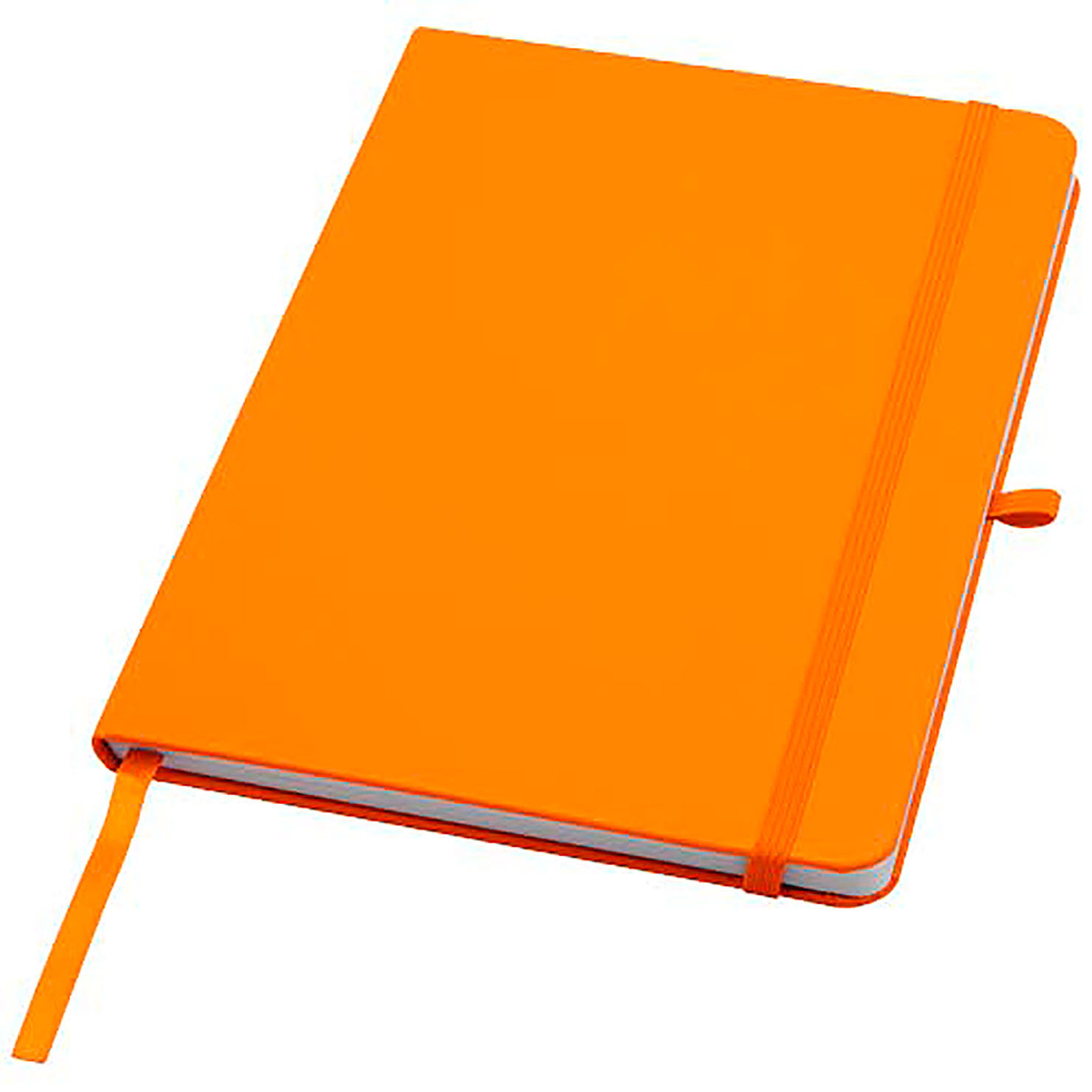 Teak A5 Hardcover Notizbuch, liniert, aus recyceltem Material - Orange