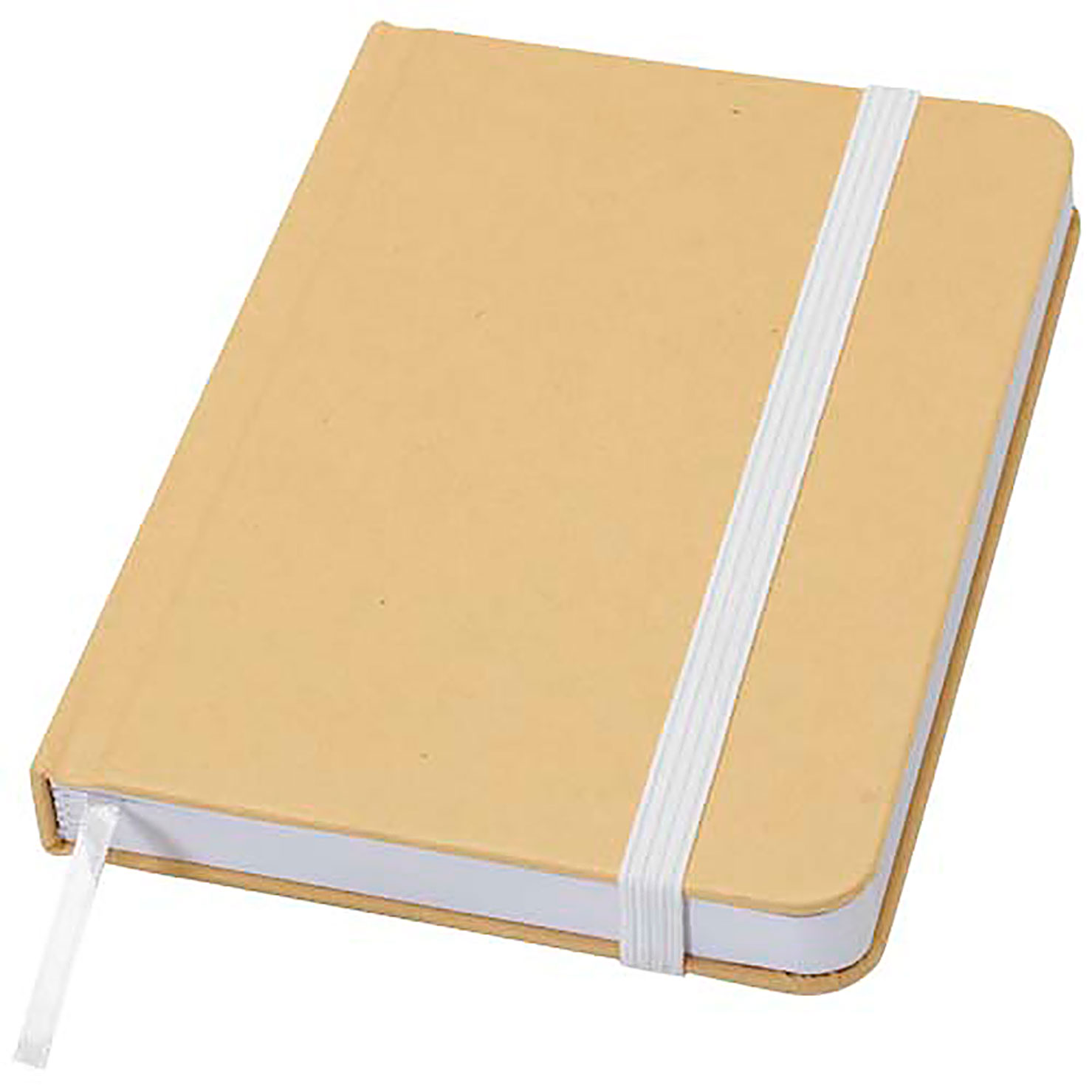 Reed A6 recycled hard cover notebook with plain pages - white