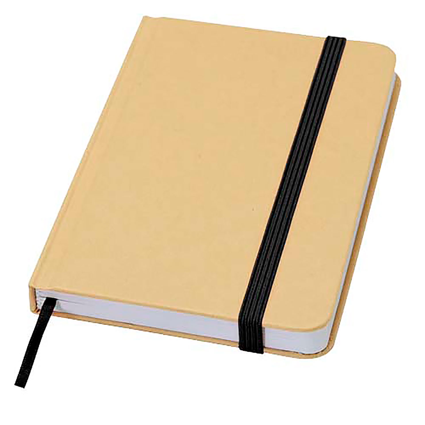 Reed A6 recycled hard cover notebook with plain pages - black