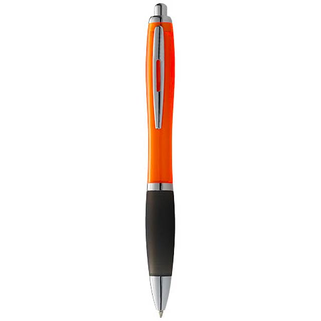 Nash ballpoint pen coloured barrel and black grip - orange