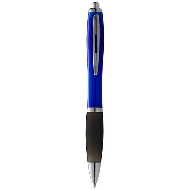 Nash ballpoint pen coloured barrel and black grip - blue