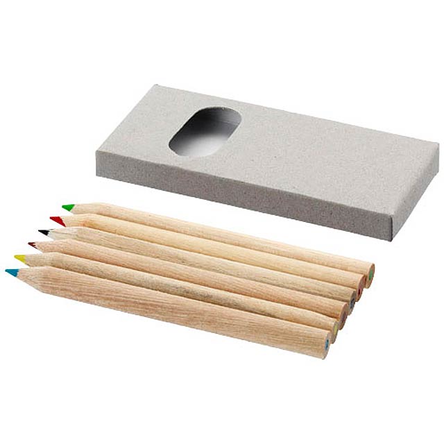 Ayola 6-piece coloured pencil set - wood