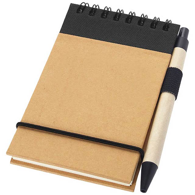 Zuse A7 recycled jotter notepad with pen - black