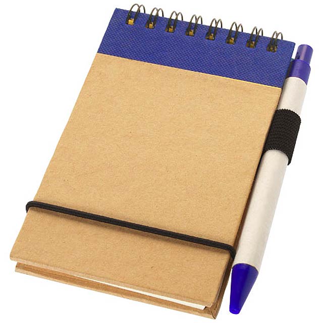 Zuse A7 recycled jotter notepad with pen - blue